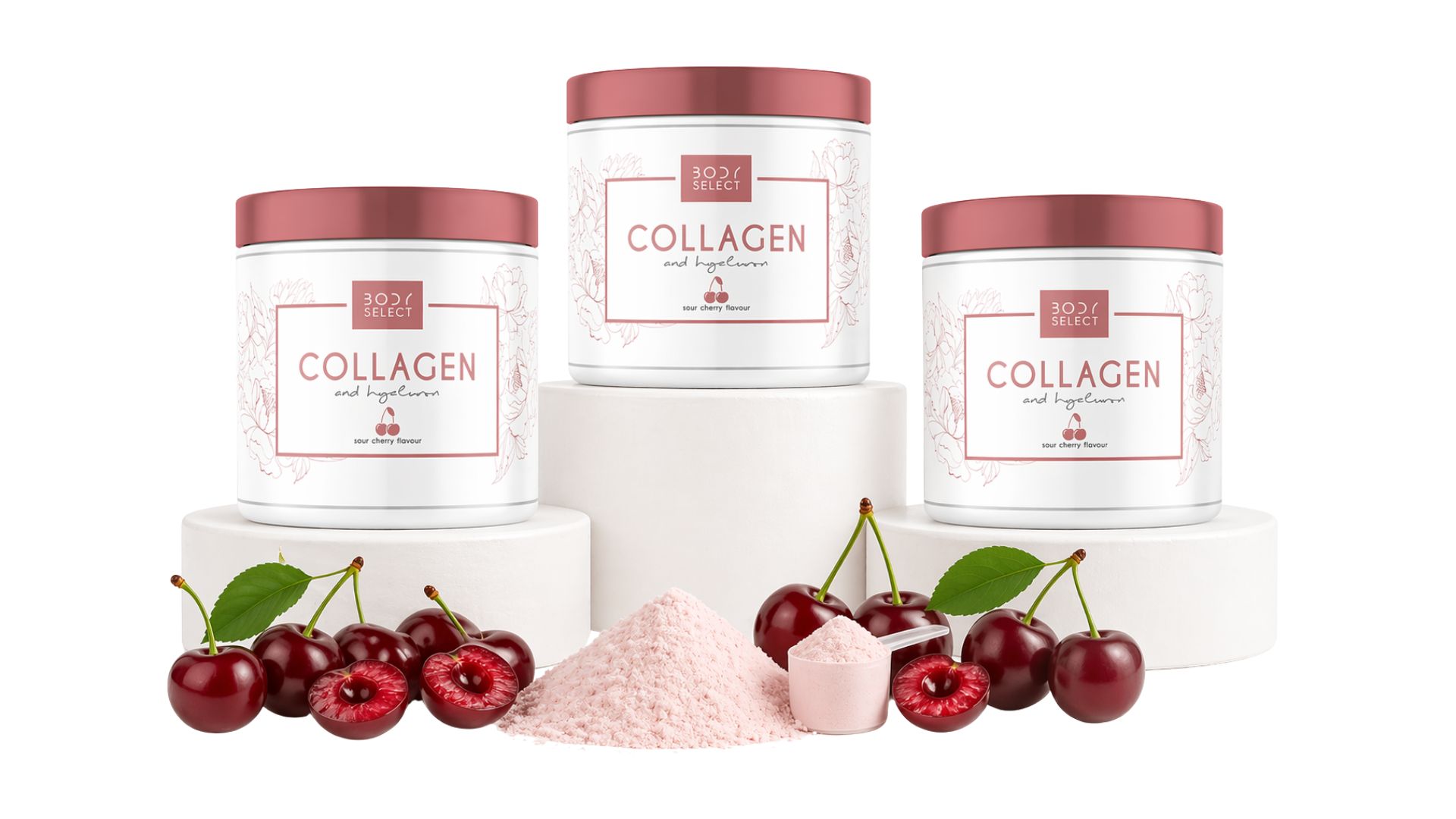 Hydrolyzovaný kolagén višňa 300g, podpora zdravia pokožky, BodyMind