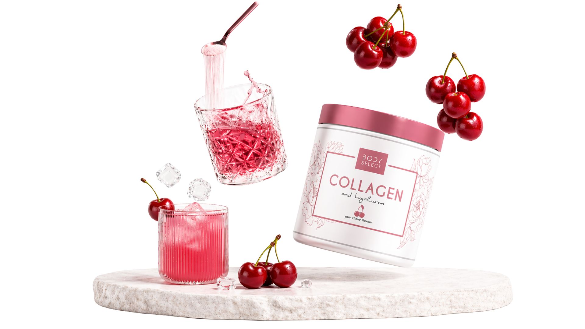 Hydrolyzovaný kolagén Višňa, podporuje zdravie vlasov a nechtov, BodyMind