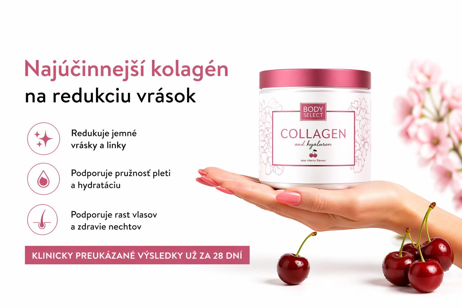 BodyMind kolagén višňa, zdravie kĺbov a kostí, pre ženy i mužov