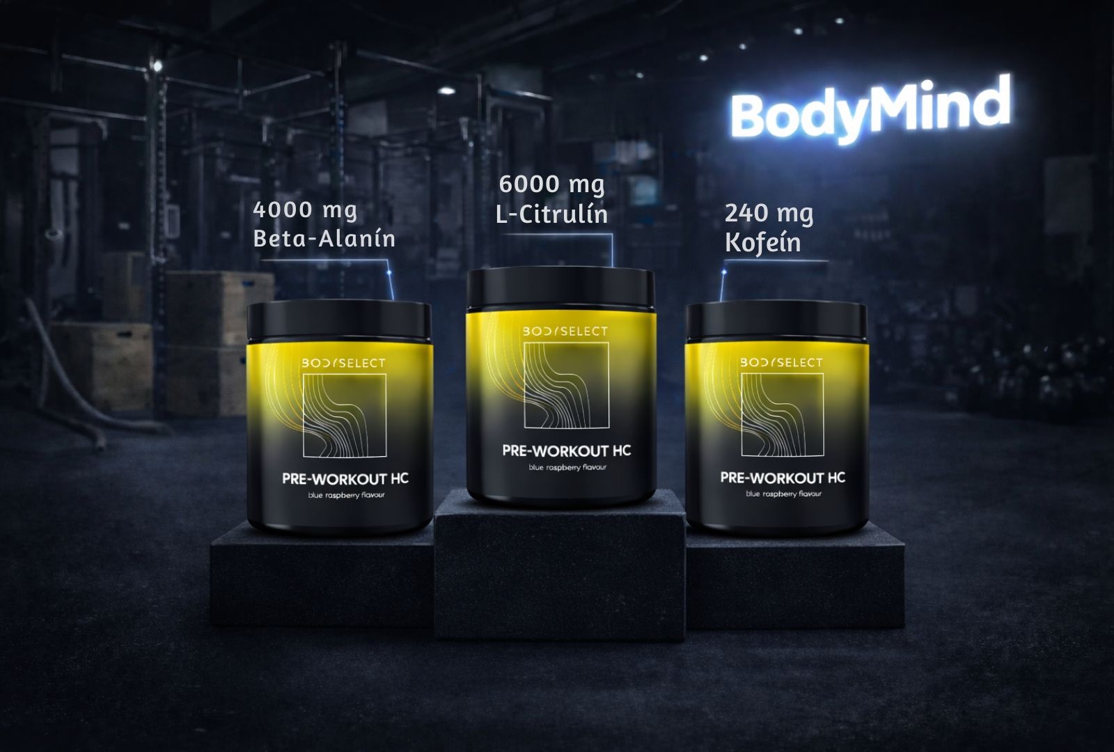 Predtréningový stimulant modrá malina,, pumpa pre vaše svaly,BodyMind