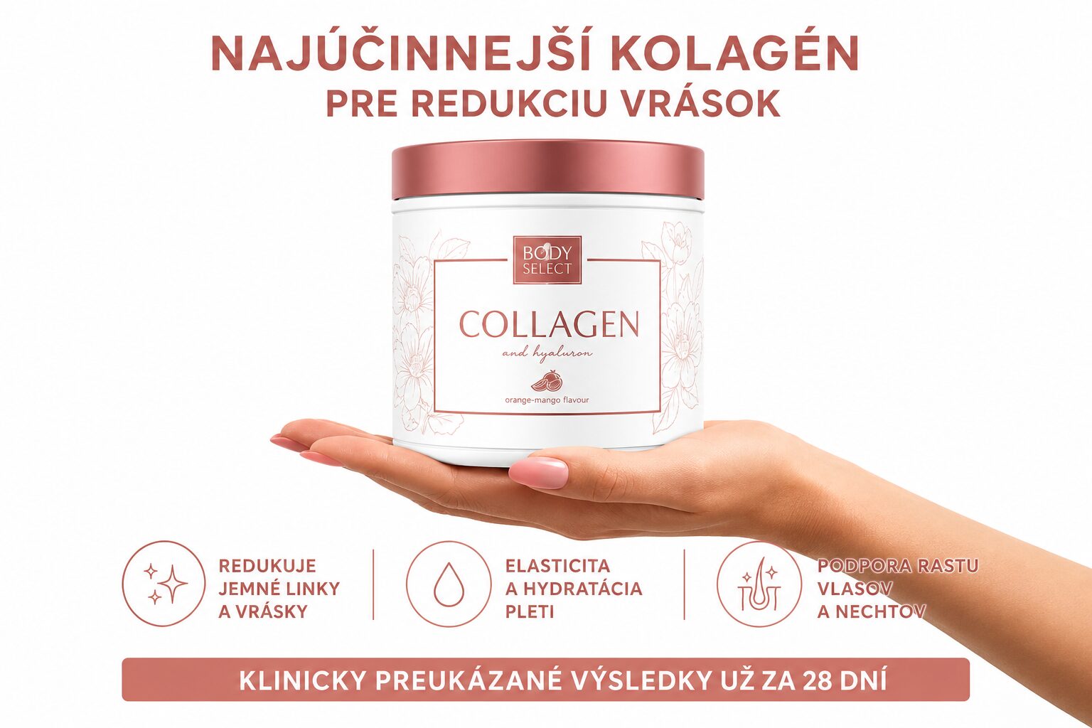 Kolagén pomaranč-mango pre krásu vlasov a nechtov, BodyMind