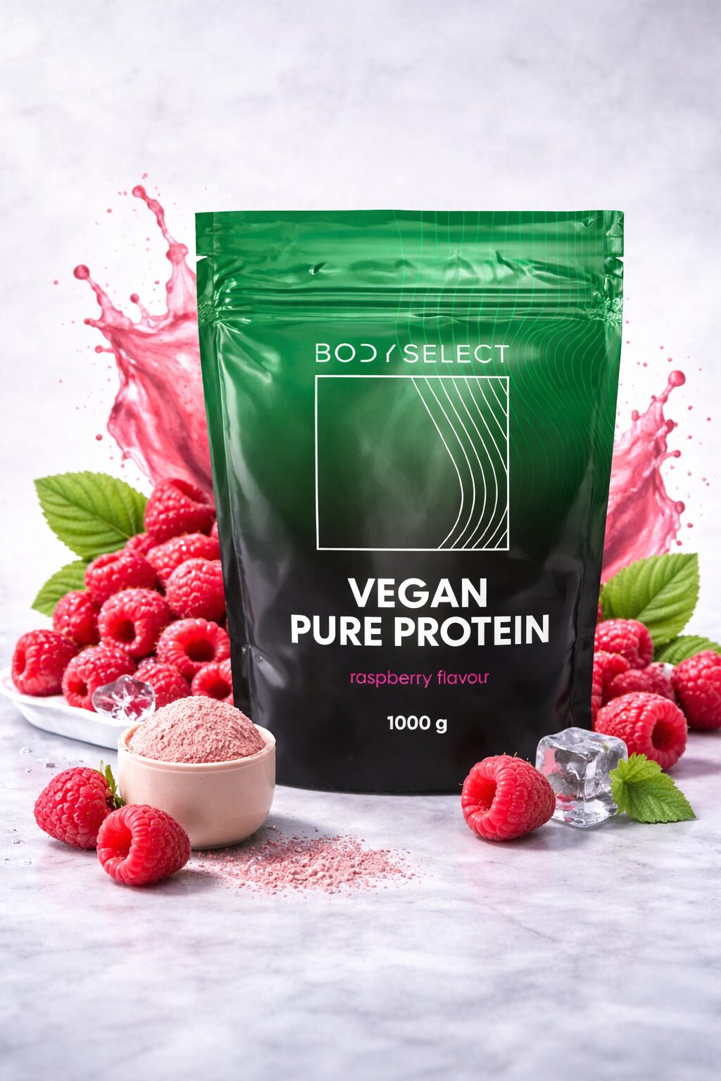 Vegánsky proteín pre ženy s malinovou príchuťou, na chudnutie, BodyMind