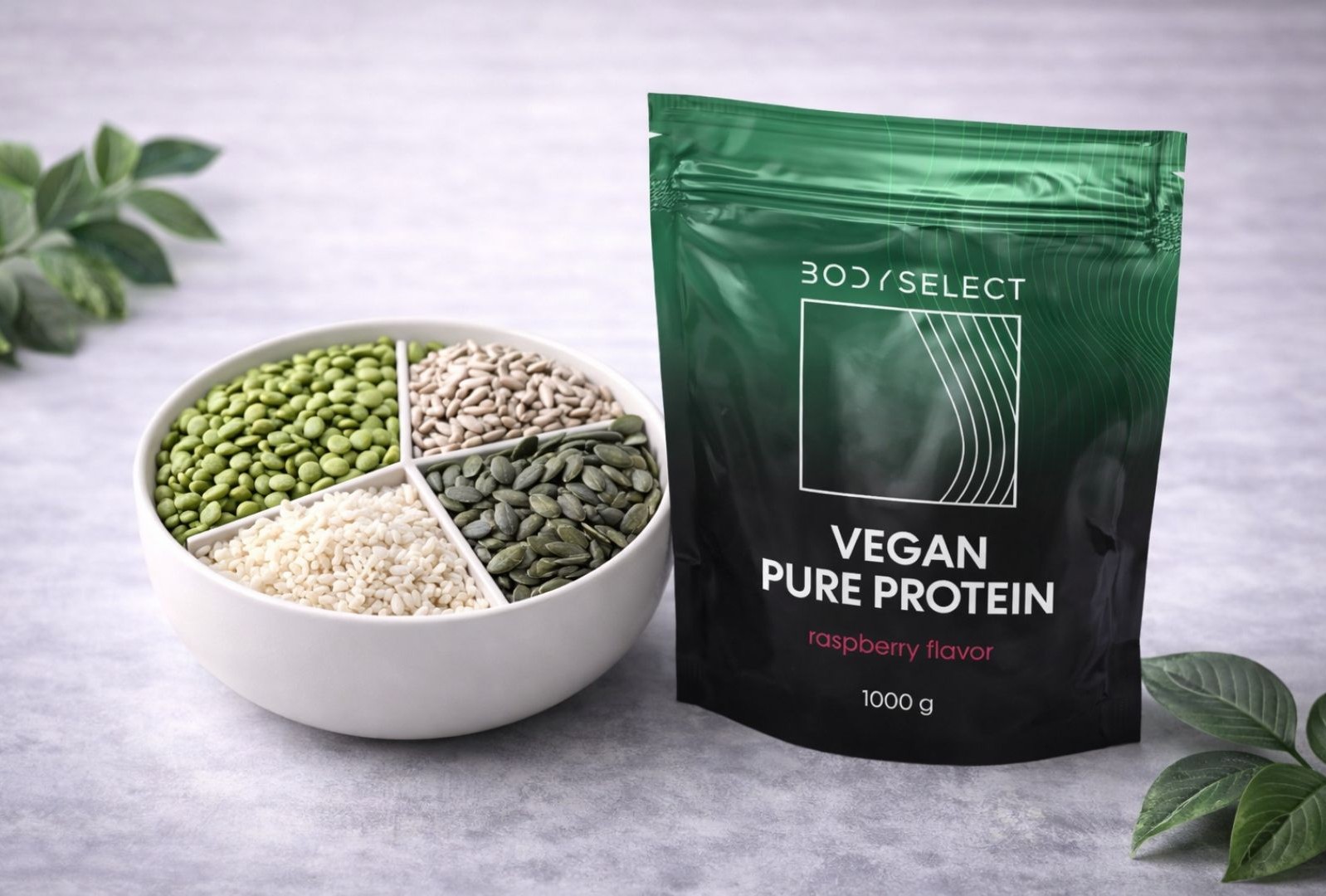 Vegánsky proteín Malina, pre ľudí s intoleranciou na laktózu, BodyMind