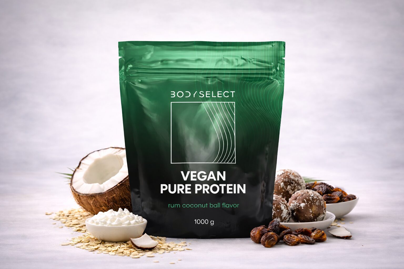 Vegánsky proteín Rum-kokos, bez laktózy, BodyMind