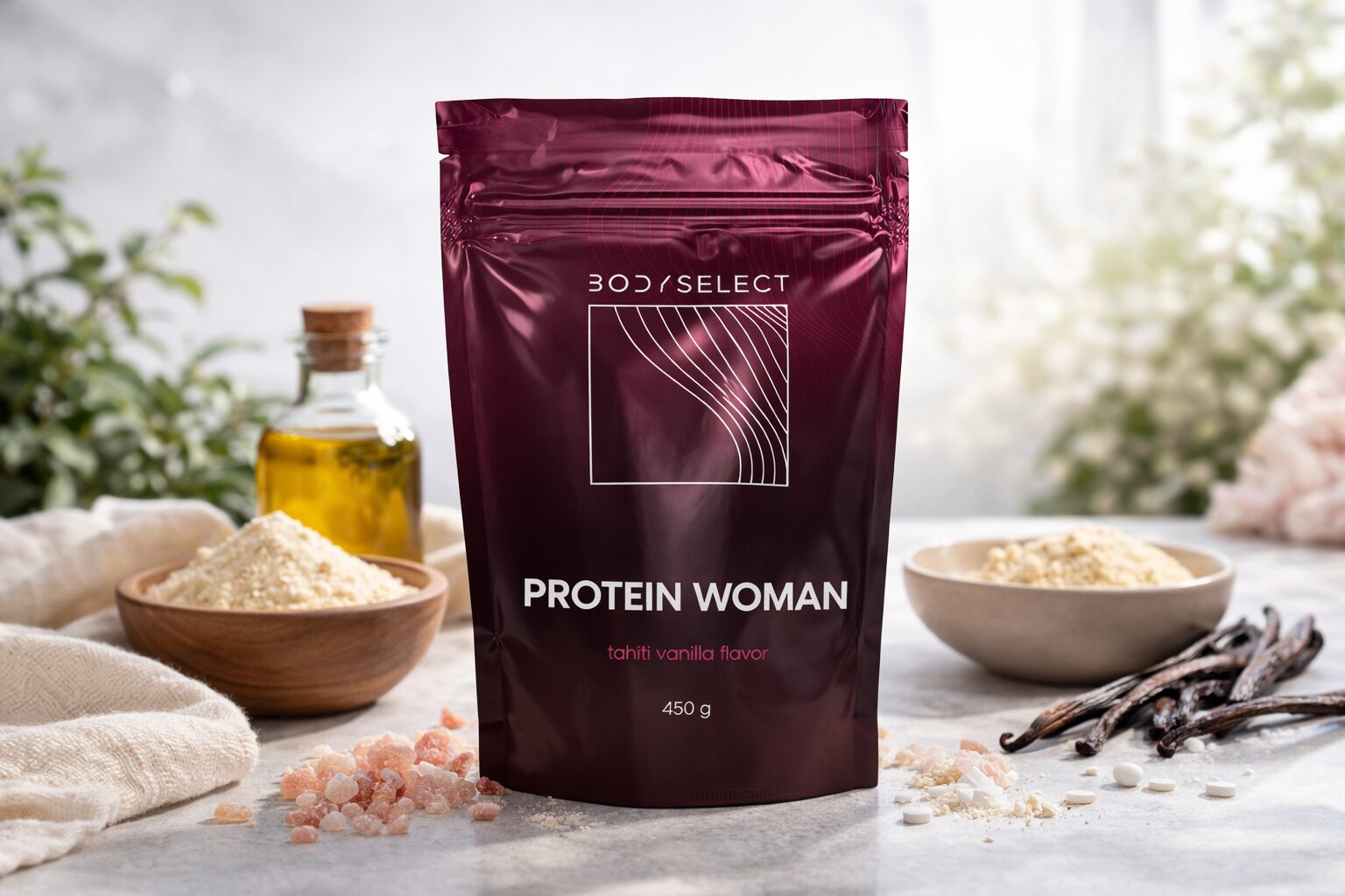 Proteín woman Tahiti vanilka, zdravie vlasov,BodyMind