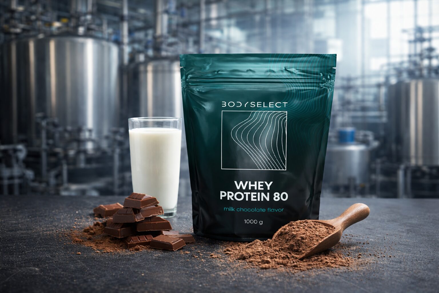 Srvátkový proteín Mliečna čokoláda 1000g, proti únave svalov, BodyMind