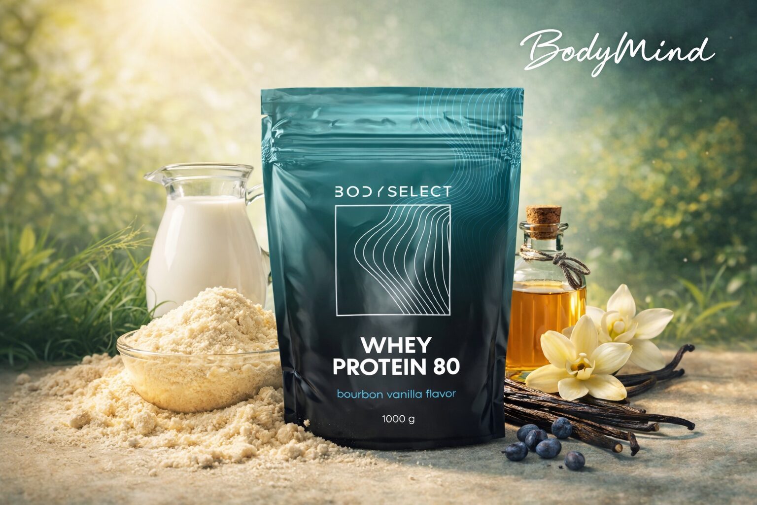 Vanilkový proteín whey 1000g, ochrana imunitného systému, BodyMind