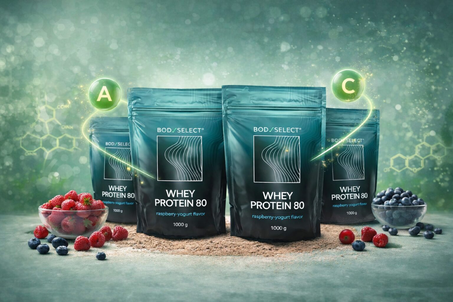 Whey proteín 80 Malina-jogurt, ochrana imunitného systému, BodyMind