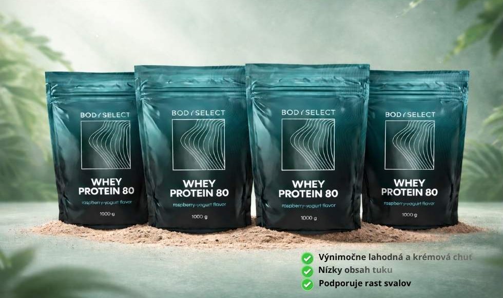 Srvátkový proteín Malina jogurt, rast svalov, BodyMind