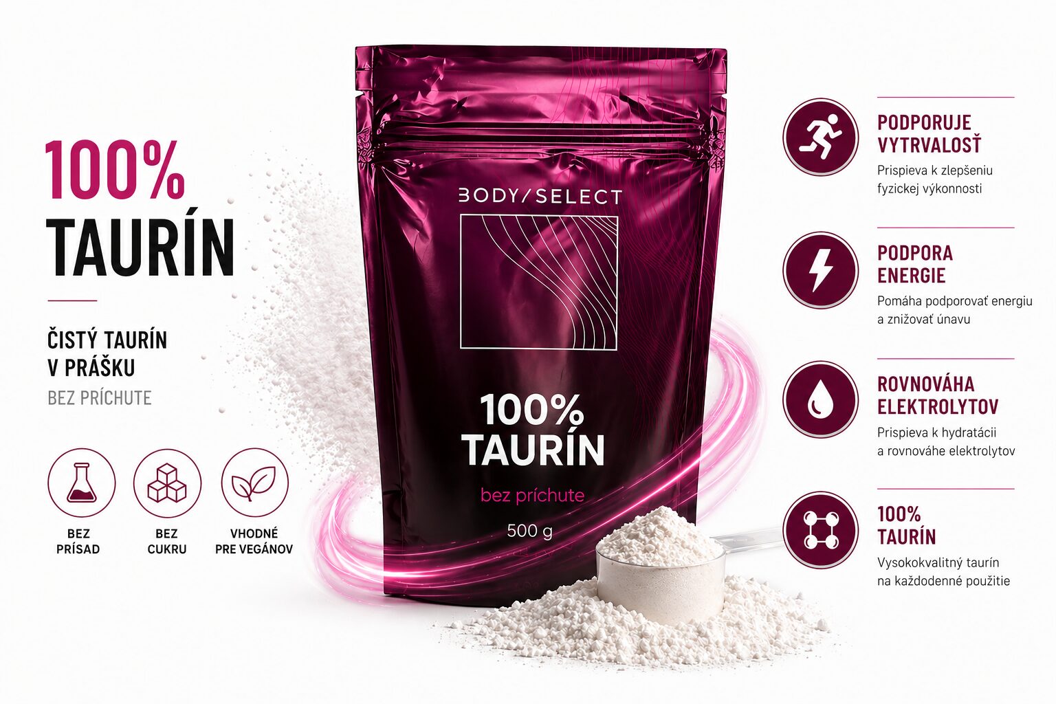 Tuarín 100% čistý, dodanie energie pred tréningom, BodyMind