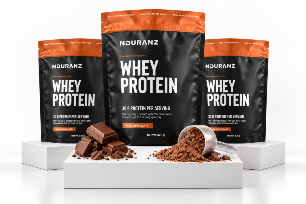 Nduranz Whey porteín Mliečna čokoláda, podporuje regeneráciu svalov a ich rast, BodyMind