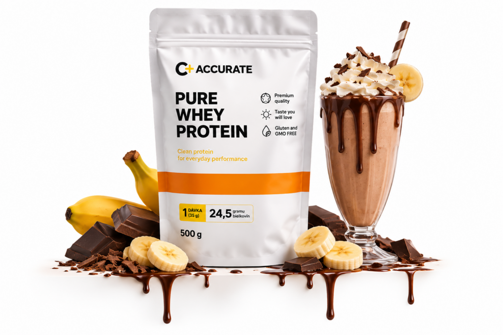 Whey proteín čokoláda-banán, podporuje zdravie a rast svalov