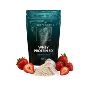 Srvátkový proteín jahoda, vysoký obsah bielkovín, BodyMind