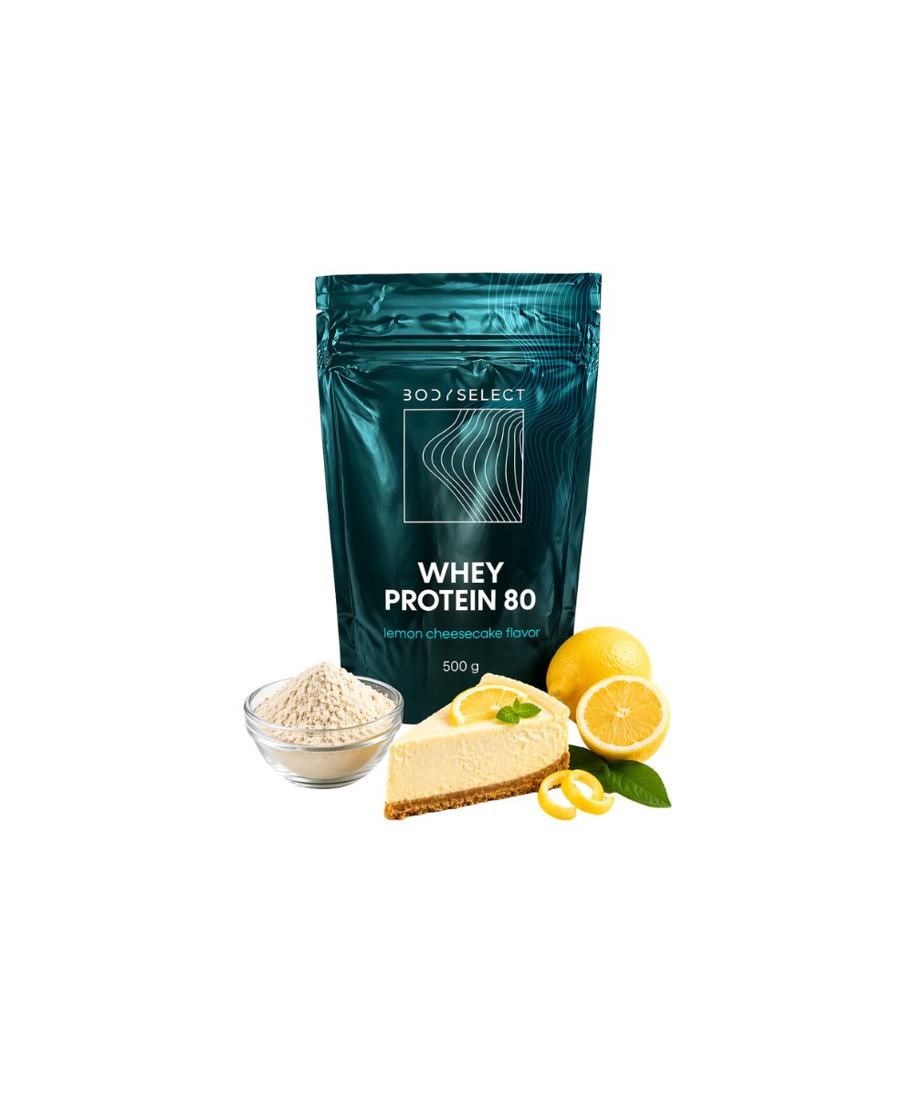 Srvátkový proteín Citrónový cheesecake 500 g, najlepší proteín na rast svalov, BodyMind