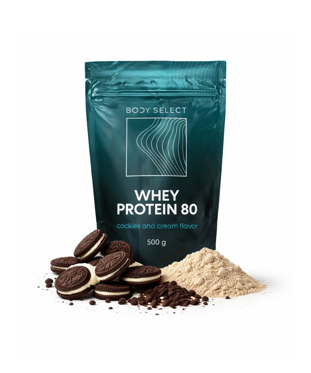 protein-cookies-and-cream-bodymind Srvátkový proteín Cookies and cream 500 g,, vysoký obsah bielkovín, BodyMind
