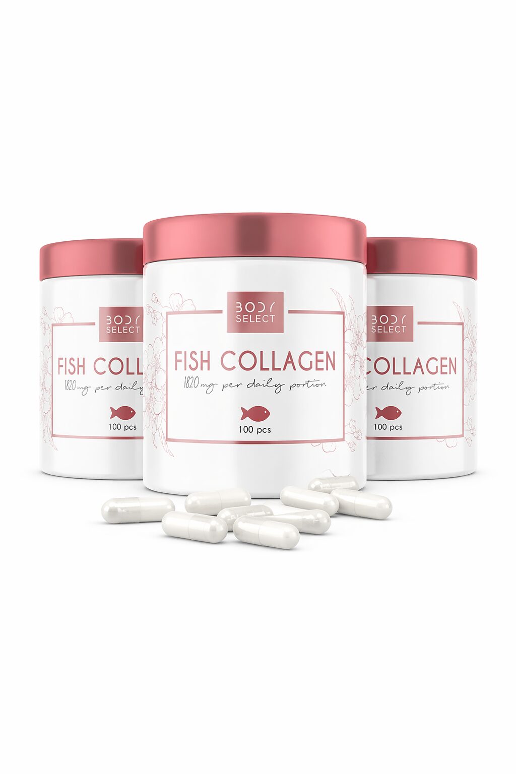 Rybí kolagén 100 kapsúl, vitamín pre pokožku, BodyMind