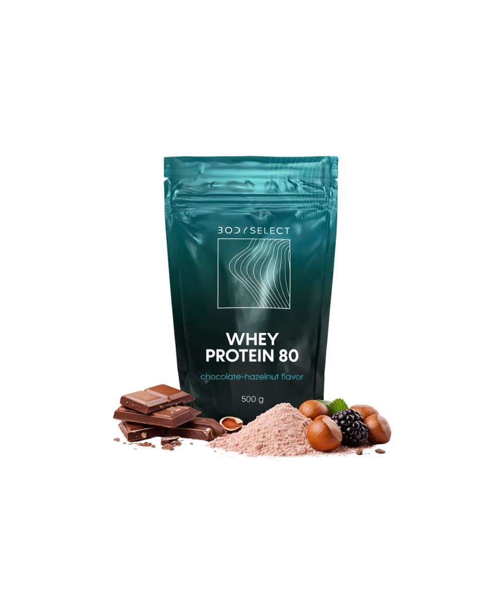 Proteín Čokoláda-lieskový orech 500g, vysoký obsah bielkovín, BodyMind