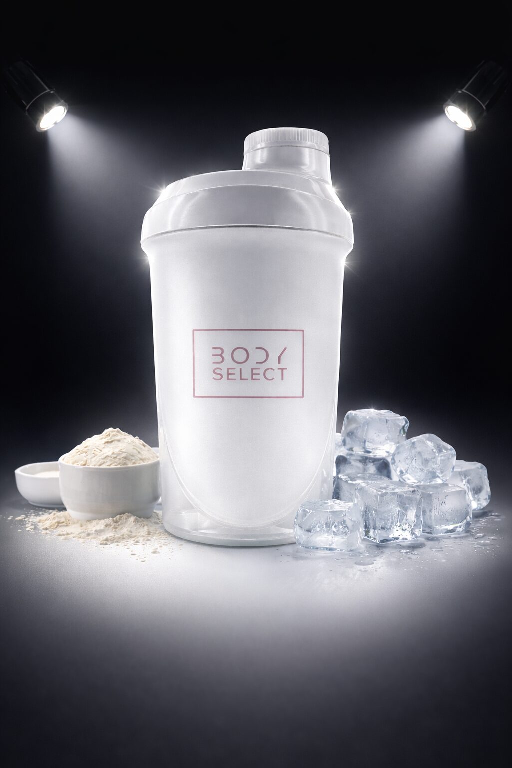 Shaker biely 500ml, do gymu, BodyMind