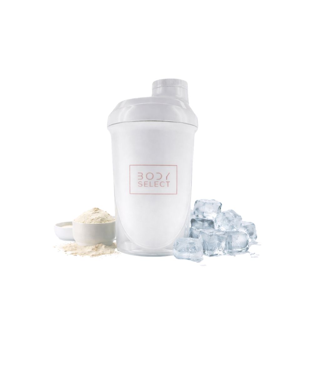 Shaker biely 500ml, do gymu, BodyMind