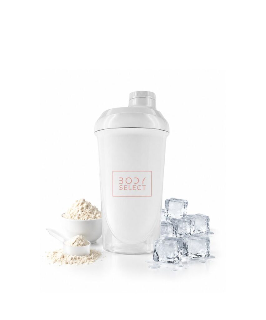 Shaker biely 500ml, do gymu, BodyMind