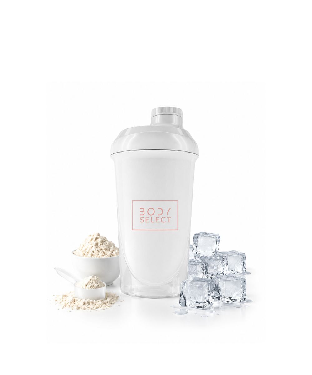 Shaker biely 500ml, do gymu, BodyMind