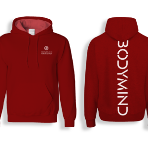 Mikina Hoodie červená, kvalita tepla, BodyMind