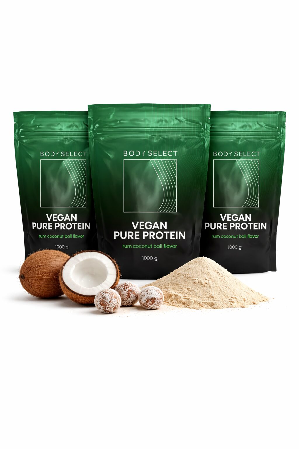 Vegánsky proteín bez laktózy s príchuťou rum-kokos, BodyMind