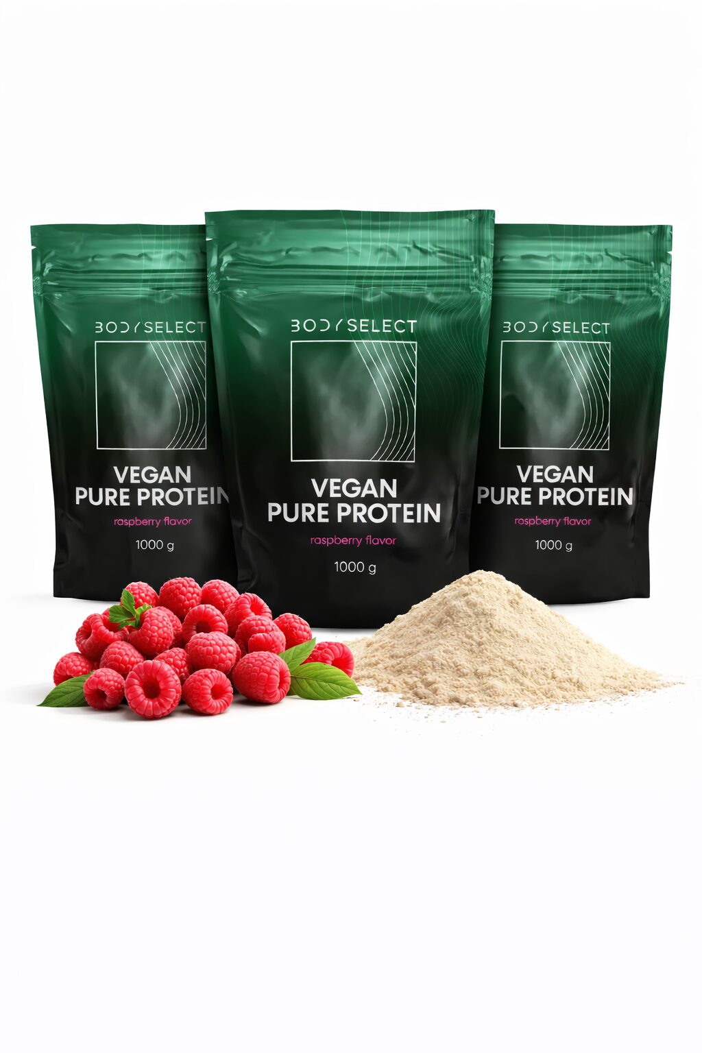 Rastlinný proteín malina 1000g, pre vegánov, BodyMind