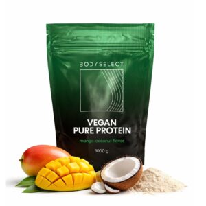 Vegánsky proteín Mango-kokos 1000g, bez lepku a laktózy, BodyMind