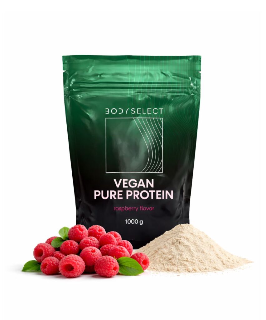 Vegánsky proteín malina 1000g, bez laktózy, BodyMind