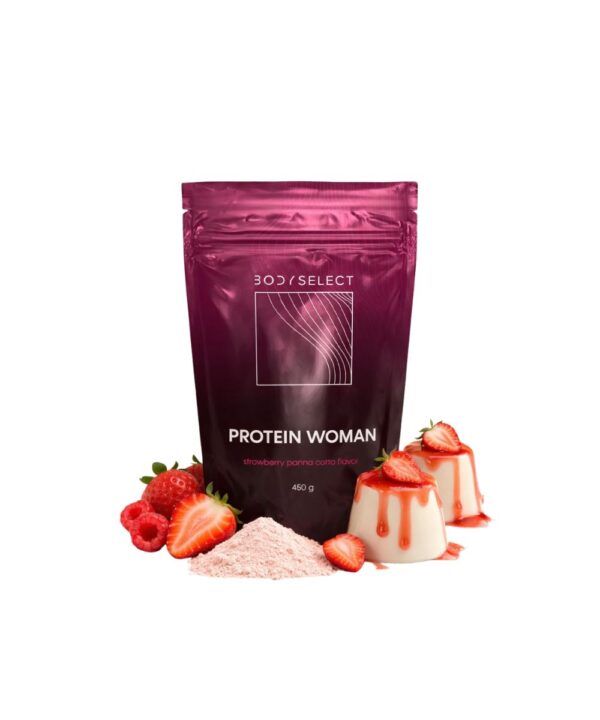 Dámsky proteín Jahoda panna-cotta, bielkoviny pre tvoje svaly, Bodymind