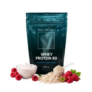 Srvátkový proteín Malina yogurt 1000 g, regenerácia po tréningu, BodyMind