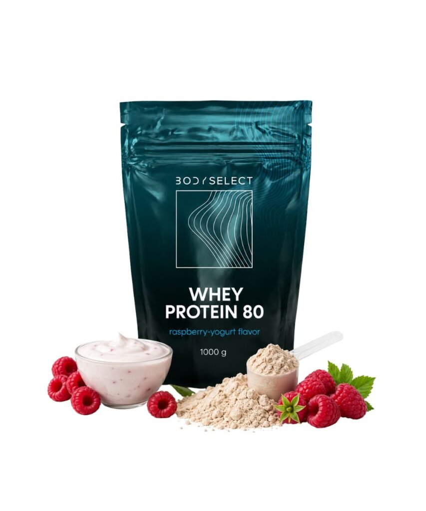 Srvátkový proteín Malina yogurt 1000 g, regenerácia po tréningu, BodyMind