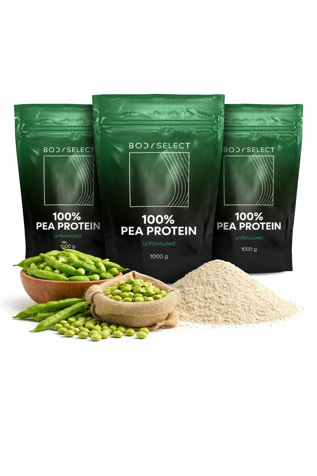 Vegánsky hrachový proteín 1000g, bez príchute, BodyMind