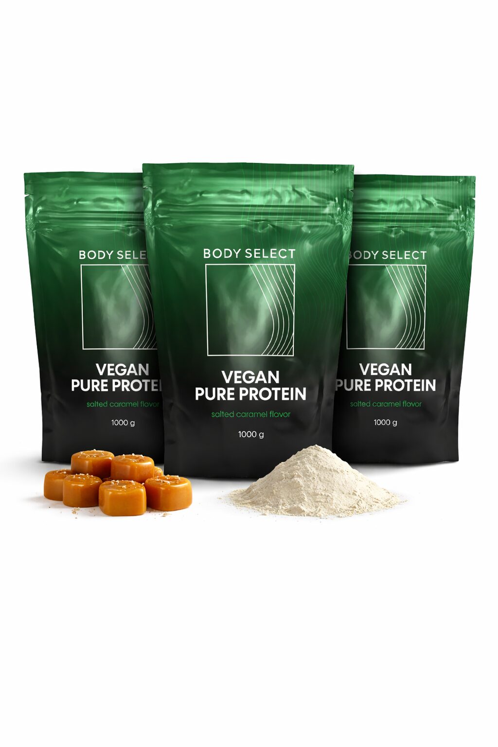 Proteín pre vegánov Slaný karamel, bez lepku, BodyMind