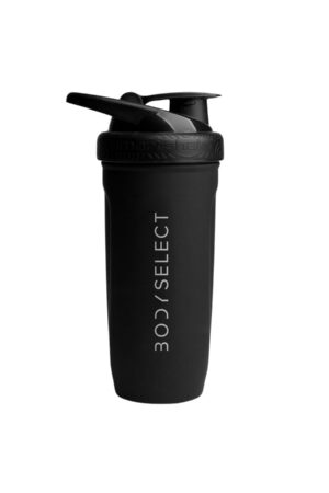 Nerezový shaker čierny 900ml, do posilňovne a fitka, BodyMind