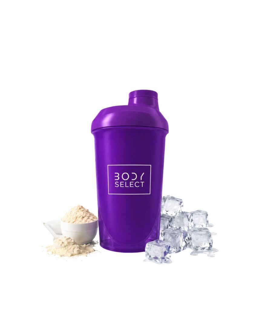Shaker fialový 500ml, do gymu aj fitnka, BodyMind