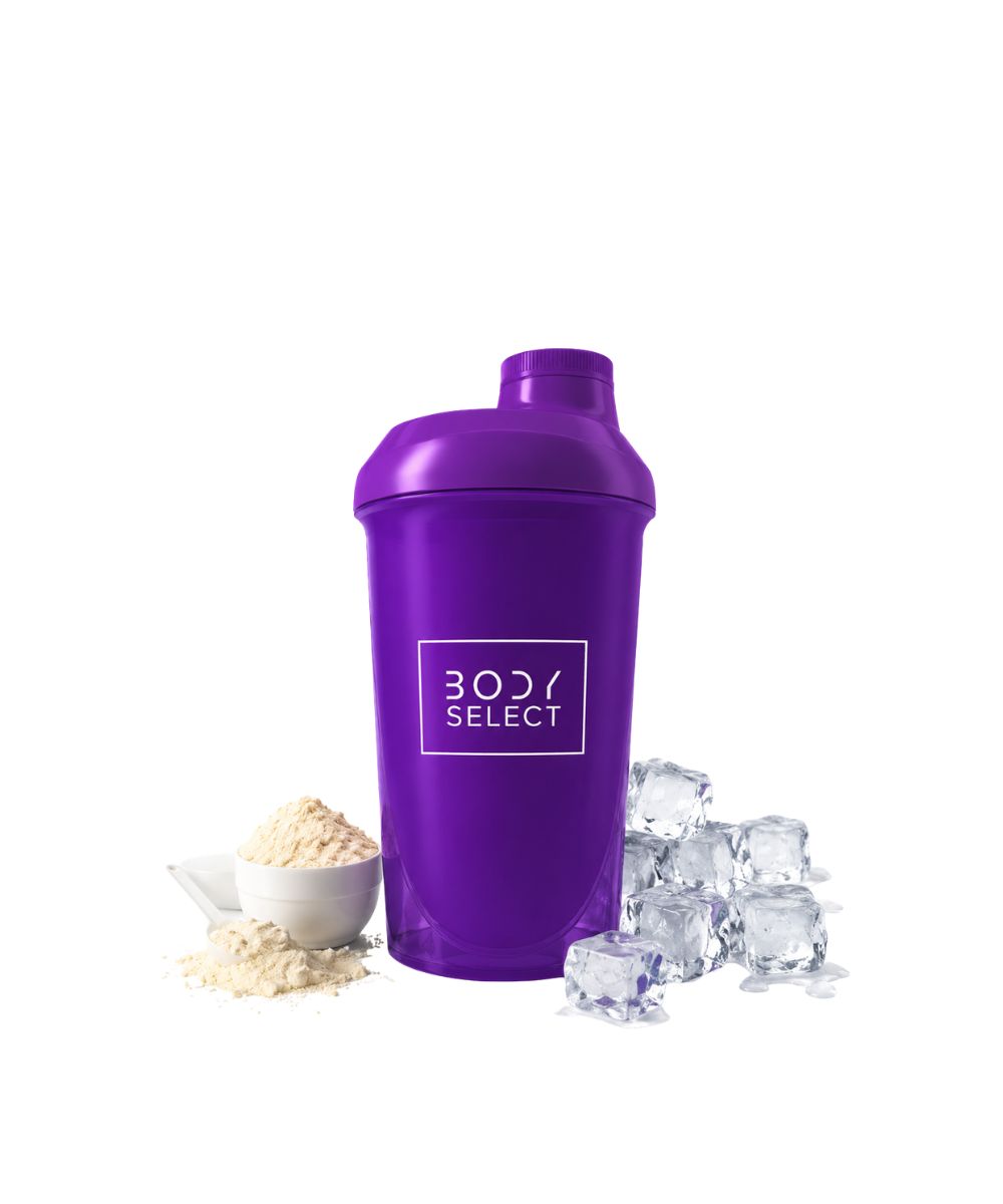 Shaker fialový 500ml, do gymu aj fitnka, BodyMind