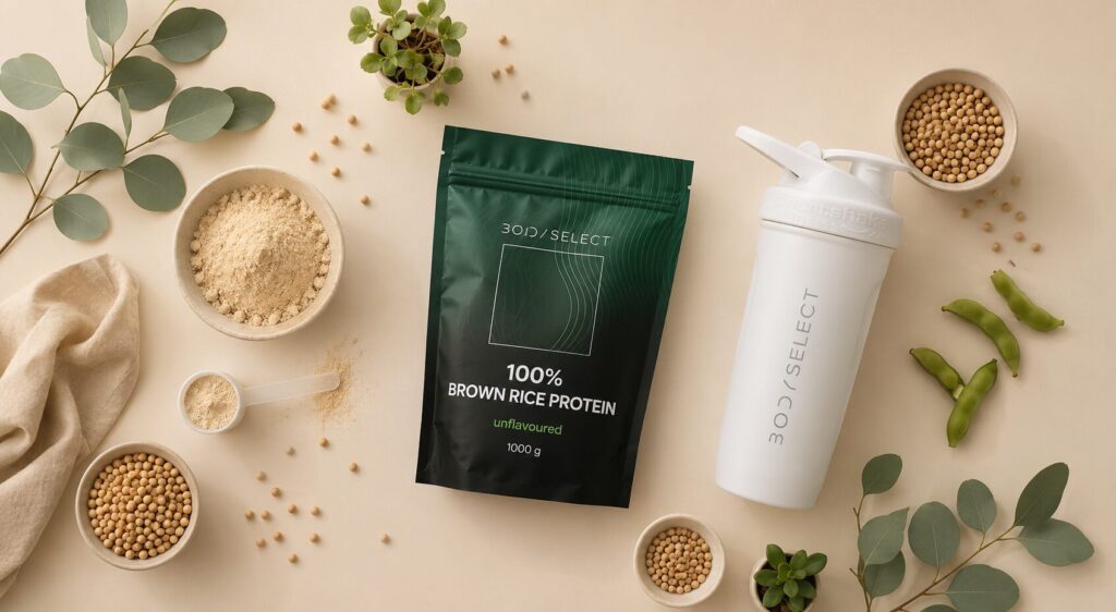 Vegánsky proteín z hnedej ryže, skvelá stráviteľnosť, BodyMind