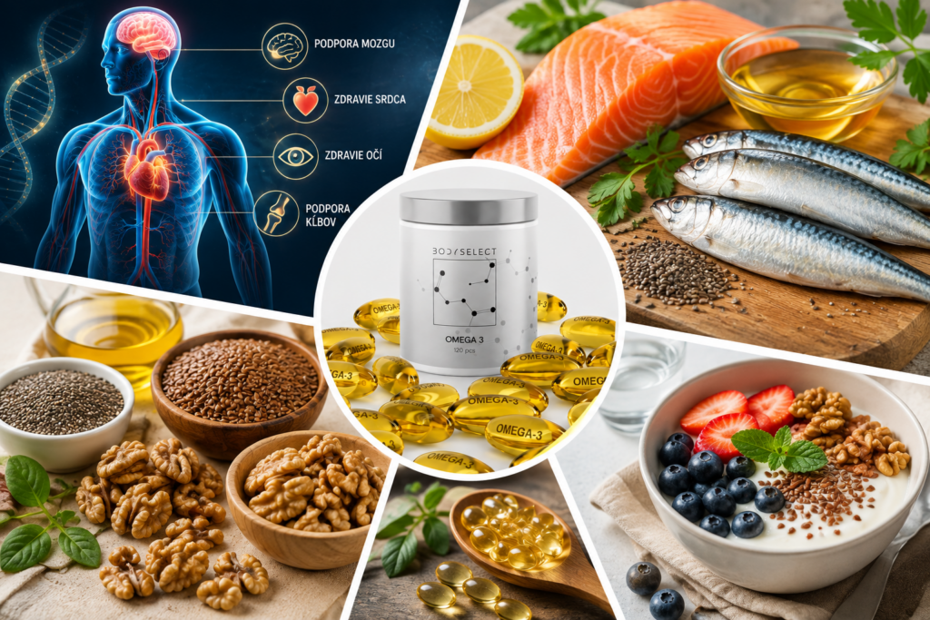 Omega-3 mastné kyselina, podporujú zdravie očí, mozgu a srdca, BodyMind